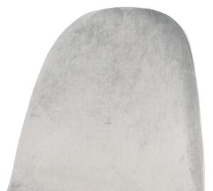 Jedálenská stolička, sivá(svetlá) látka zamat, kov buk