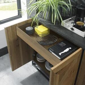 LivinHill Komoda Indus 160 cm z masívu dub prírodná/grafit