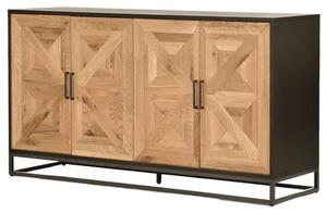 LivinHill Komoda Indus 160 cm z masívu dub prírodná/grafit