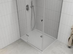 Mexen Roma, sprchovací kút 90 (dvere) x 70 (stena) cm, 6mm číre sklo, chrómový profil + slim sprchová vanička 5cm, 854-090-070-01-00-4010