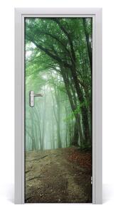 Fototapeta na dvere samolepiace hmla v lese 75x205 cm