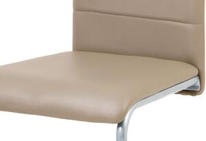 Jedálenská stolička koženka cappuccino/šedý lak