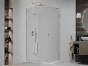 Mexen Roma, sprchovací kút 70 (dvere) x 90 (stena) cm, 6mm číre sklo, chrómový profil + slim sprchová vanička 5cm, 854-070-090-01-00-4010