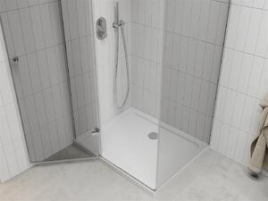 Mexen Roma, sprchovací kút 80 (dvere) x 100 (stena) cm, 6mm číre sklo, chrómový profil + slim sprchová vanička 5cm, 854-080-100-01-00-4010