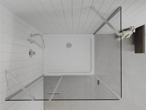 Mexen Roma, sprchovací kút 80 (dvere) x 100 (stena) cm, 6mm číre sklo, chrómový profil + slim sprchová vanička 5cm, 854-080-100-01-00-4010