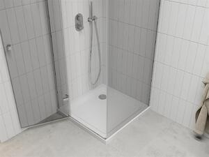Mexen Roma, sprchovací kút 80 (dvere) x 80 (stena) cm, 6mm číre sklo, chrómový profil + slim sprchová vanička 5cm, 854-080-080-01-00-4010
