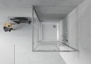Mexen Rio štvorcový sprchovací kút 90 x 90 cm, 5mm sklo, číre sklo/pásy, chrómový profil + slim sprchová vanička 5cm, 860-090-090-01-20-4010
