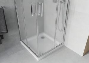 Mexen Rio štvorcový sprchovací kút 90 x 90 cm, 5mm sklo, sklo námraza, chrómový profil + slim sprchová vanička 5cm, 860-090-090-01-30-4010