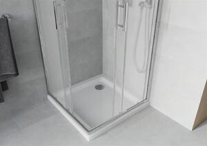 Mexen Rio štvorcový sprchovací kút 80 x 80 cm, 5mm sklo, sklo námraza, chrómový profil + slim sprchová vanička 5cm, 860-080-080-01-30-4010