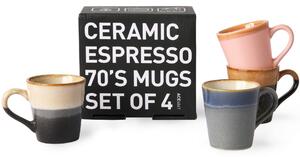 Keramický hrnček 70's Espresso Mugs 80 ml - set 4 ks