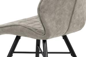 Jedálenská stolička, lanýžová látka vintage, kov čierny mat