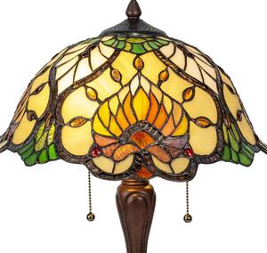 Tiffany stolná lampa Blooming fire 203 Clayre & Eef,v.50xš.40,sklo/polyresin,60W (Blooming fire)