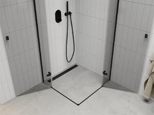 Mexen Roma Duo, sprchovací kút 70 (dvere) x 70 (dvere) cm, 6mm číre sklo, čierny profil, 854-070-070-70-00-02