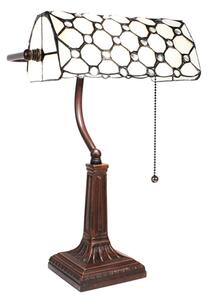 Tiffany stolná lampa Banker 200 - Clayre & Eef, v.40 x š.26 x h.16,sklo/kov,40W (Banker)