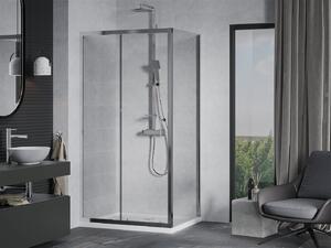 Mexen APIA, sprchový kút s posuvnými dverami 110 (dvere) x 100 (stena) cm, 5mm číre sklo, chrómový profil + slim sprchová vanička 5cm, 840-110-100-01-00-4010