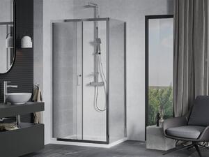 Mexen APIA, sprchový kút s posuvnými dverami 100 (dvere) x 80 (stena) cm, 5mm číre sklo, chrómový profil + slim sprchová vanička 5cm, 840-100-080-01-00-4010