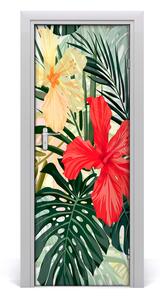 Samolepiace fototapety na dvere havajskej kvety 75x205 cm