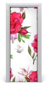 Samolepiace fototapety na dvere červená ruža 95x205 cm