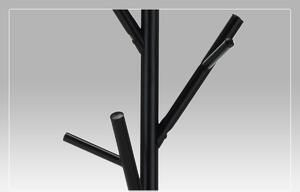 Vešiak stojanový, kovová konštrukcia, čierny matný lak, výška 170 cm, nosnosť 10 kg