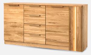 Szynaka Komoda London 46 180 cm z masívu s LED osvetlením dub prírodný
