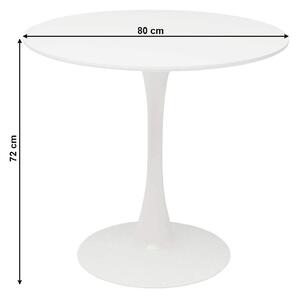 Tempo Kondela Jedálenský stôl, okrúhly, biela matná, priemer 80 cm, REVENTON