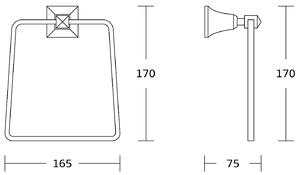 MEXEN - Dalia vešiak na uterák - zlatá - 16,5x17 cm - 7017332-50