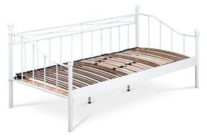 Romantická kovová posteľ jednozložková biela 200x90cm