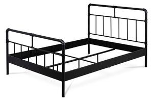 Kovová industriálna dvojzložková postel čierna 200x140cm
