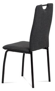 Jedálenská stolička látka antracit + šedá ekokoža, kov matná čierna