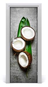 Fototapeta na dvere samolepiace kokos na liste 85x205 cm