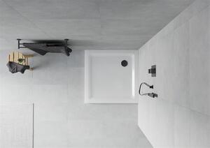 Mexen SLIM - Štvorcová sprchová vanička 70x70x5cm + čierny sifón, biela, 40107070B