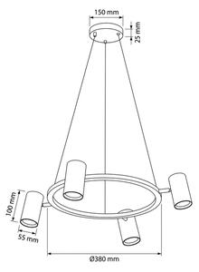 Brilagi - LED RGBW Stmievateľný luster na lanku SELE 4xGU10/6,5W/230V čierna