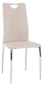Jedálenská stolička, béžová Dulux Velvet látka/chróm, OLIVA NEW