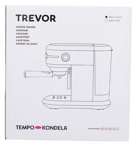 TEMPO-KONDELA TREVOR, pákový kávovar, čierna, nehrdzavejúca oceľ/plast