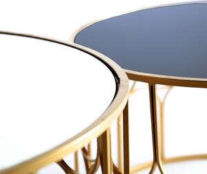 MUZZA Set 2 konferenčných stolíkov serava 80 x 80 cm zlatých
