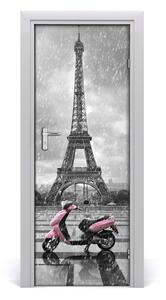 Fototapeta samolepiace dvere Eiffelova veža skutr 85x205 cm