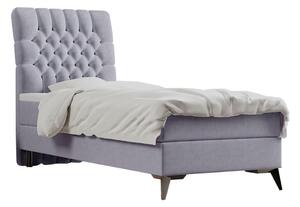KONDELA Boxspringová posteľ, jednolôžko, sivá, 90x200, ľavá, BARY