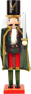 Luskáčik so zeleným plášťom 38cm (Luskáčik dekorácia na vianoce)
