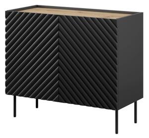 HALMAR Komoda Onda 2D čierna/dub artisan