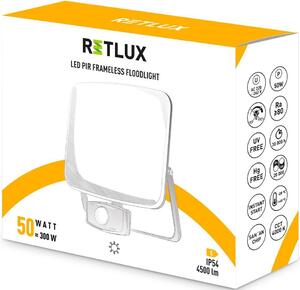 Retlux RSL 257 LED reflektor s PIR senzorom, 200 x 197 x 68 mm, 50 W, 2700 lm