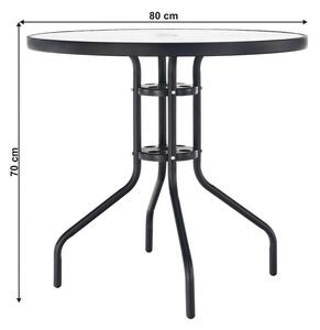 Tempo Kondela Jedálenský stôl, čierna oceľ/tvrdené sklo, BORGEN TYP 2