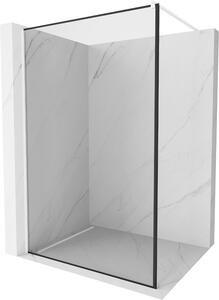 Mexen Kioto, Walk-In sprchová zástena 100 x 200 cm, 8mm sklo číre/čierny vzor, biely profil, 800-100-101-20-70