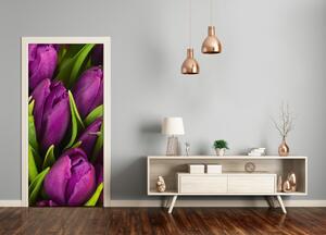Fototapeta samolepiace fialové tulipány 75x205 cm