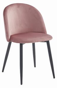 Ružová zamatová stolička BELLO