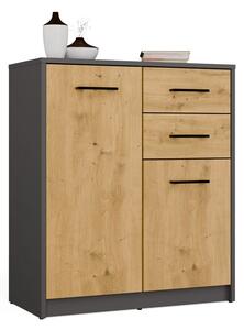 TP Living Komoda SIMPLO 2D2S 74 cm antracitová/dub artisan