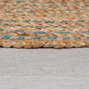 Flair Rugs koberce Kusový koberec Capri Jute Natural/Blue kruh - 133x133 (priemer) kruh cm