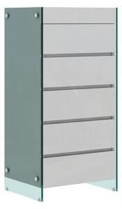 LivinHill Komoda Soho 59 cm biela/číra