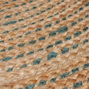 Flair Rugs koberce Kusový koberec Capri Jute Natural/Blue kruh - 133x133 (priemer) kruh cm