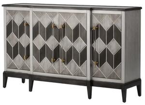LivinHill Komoda Stilig ST504 152 cm z masívu sivá/zlatá