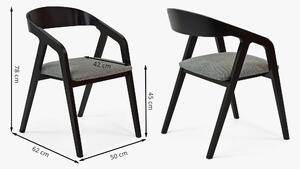 FRAMER - čierna jedálenská stolička z dreva